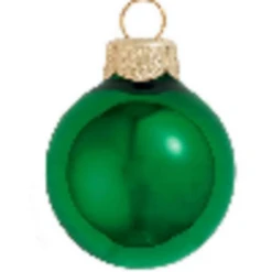 12ct Green Shiny Glass Christmas Ball Ornaments 2.75" (70mm)