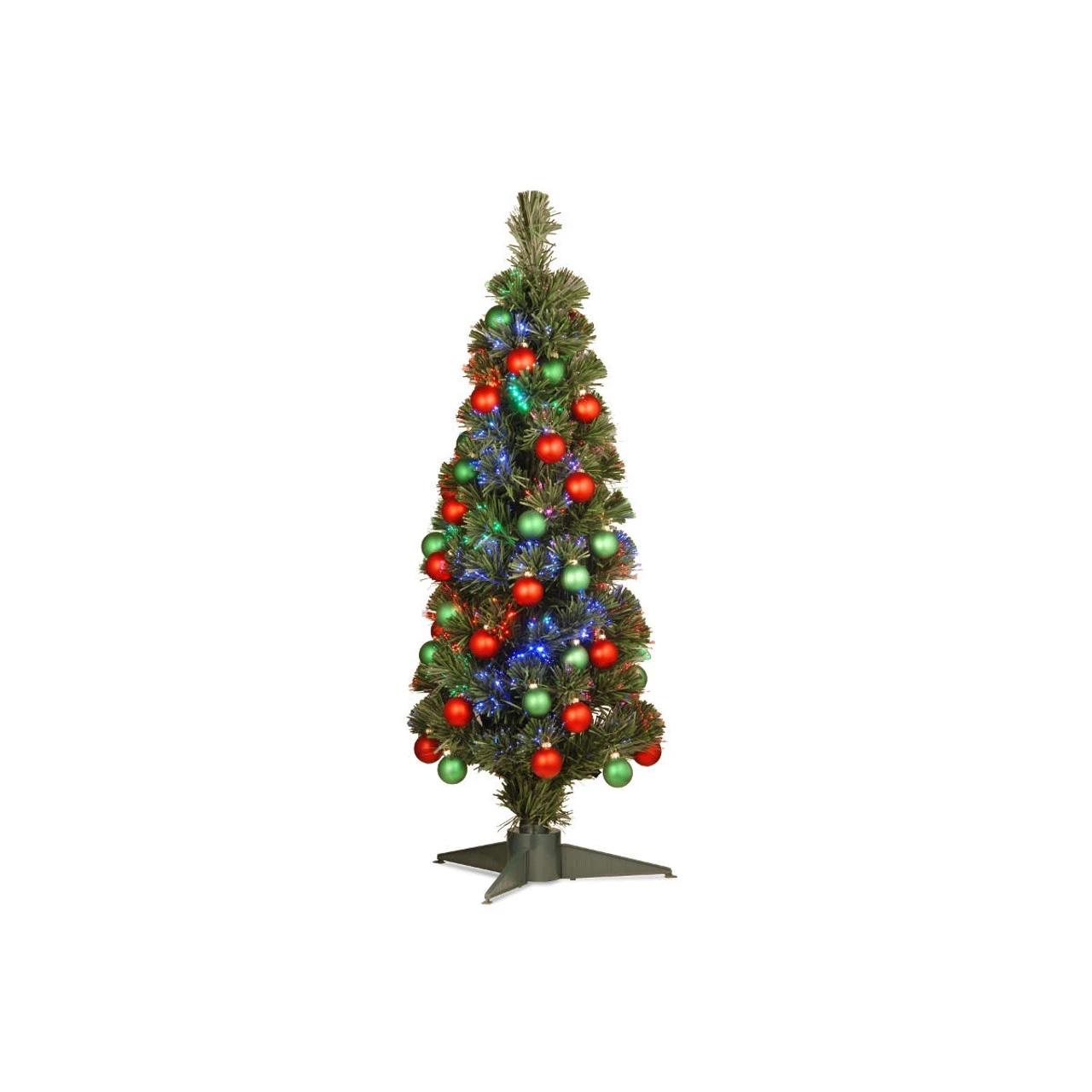3' Pre-lit Fiber Optic Fireworks Artificial Christmas Tree With Ball Ornaments - Multi Lights 1 3' Pre-lit Fiber Optic Fireworks Artificial Christmas Tree With Ball Ornaments - Multi Lights
