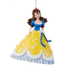 4" Blue And Yellow Princess Christmas Ornament