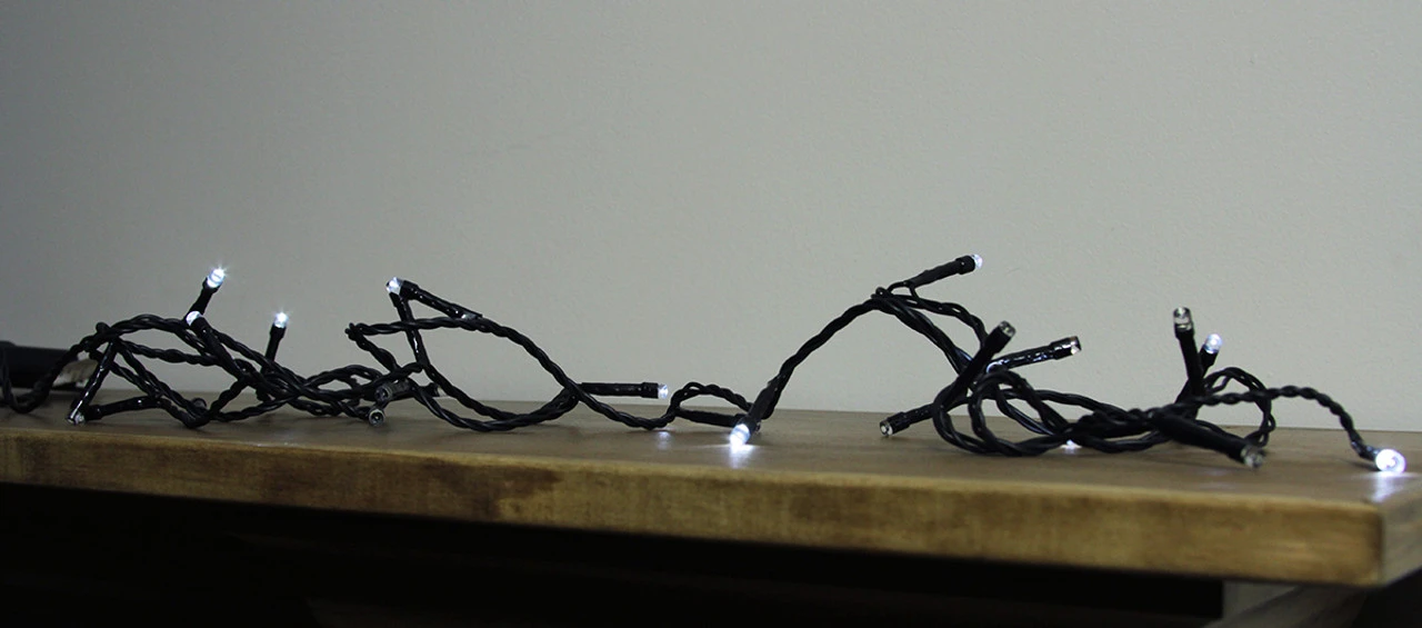 480 Cool White LED Battery Operated 8-Function Christmas Lights - 117 Ft Black Wire 3 480 Cool White LED Battery Operated 8-Function Christmas Lights - 117 Ft Black Wire - Image 3