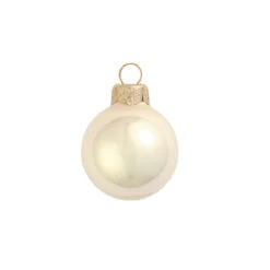 2ct Champagne Gold Glass Pearl Christmas Ball Ornaments 6" (150mm)
