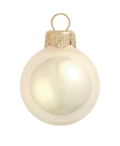 40ct Champagne Gold Pearl Finish Christmas Ball Ornaments 1.5" (40mm)