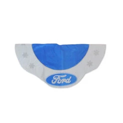45.5" Blue And White Ford Scalloped Christmas Tree Skirt