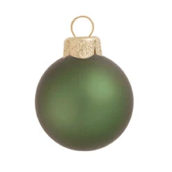 8ct Shale Green Matte Glass Christmas Ball Ornaments 3.25" (80mm)