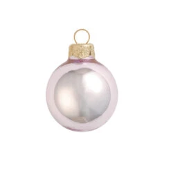 40ct Shiny Baby Pink Glass Ball Christmas Ornaments 1.5" (40mm)