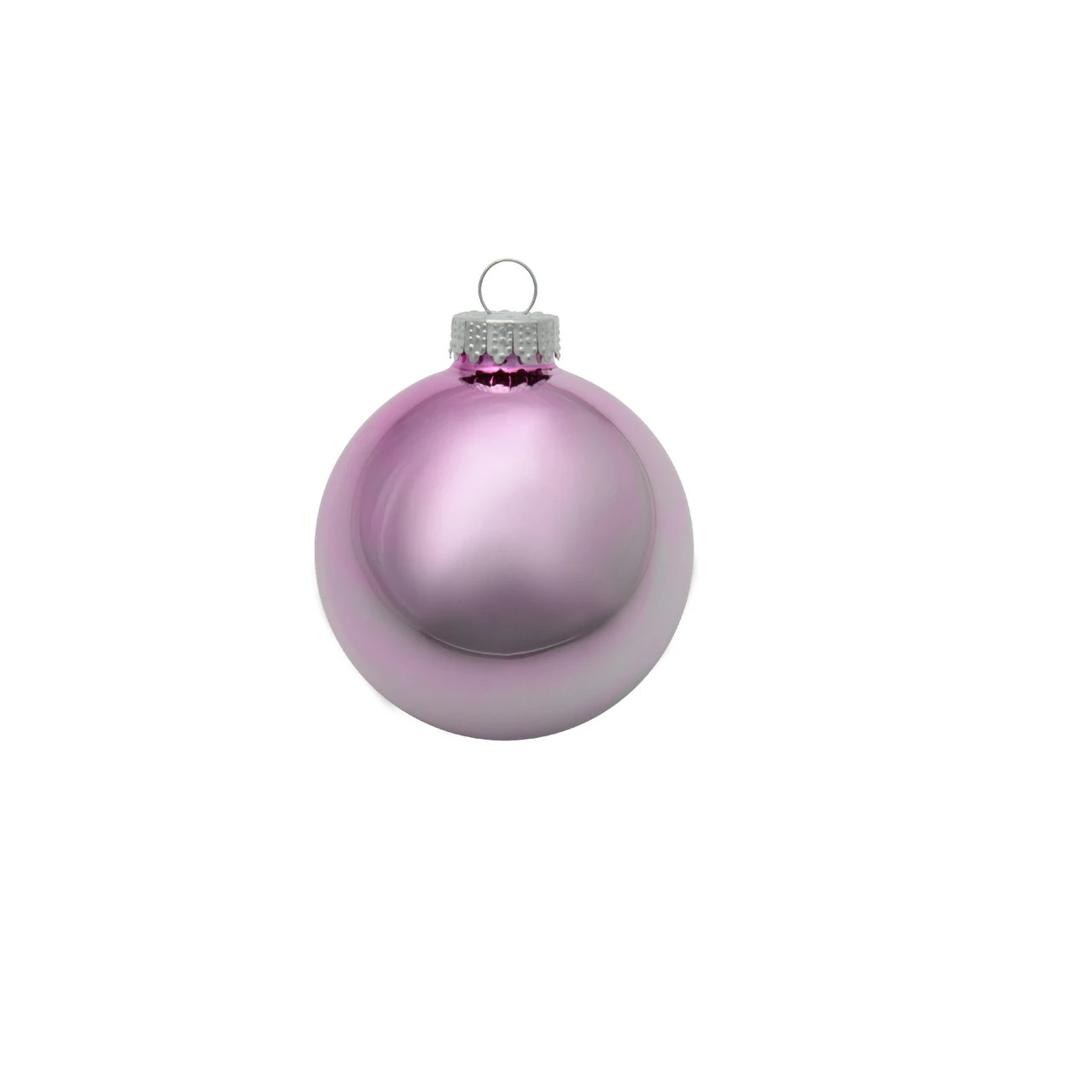 8ct Baby Pink Shiny Glass Christmas Ball Ornaments 3.25" (82mm) 1 8ct Baby Pink Shiny Glass Christmas Ball Ornaments 3.25" (82mm)