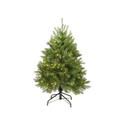 4' Pre-Lit Full Northern Pine Artificial Christmas Tree - Warm Clear LED Lights
