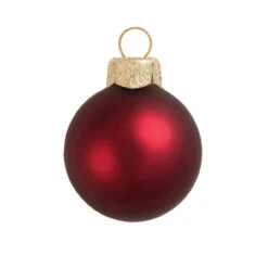 6ct Henna Red Matte Glass Christmas Ball Ornaments 4" (100mm)