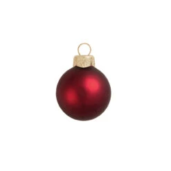 28ct Henna Red Matte Glass Christmas Ball Ornaments 2" (50mm)