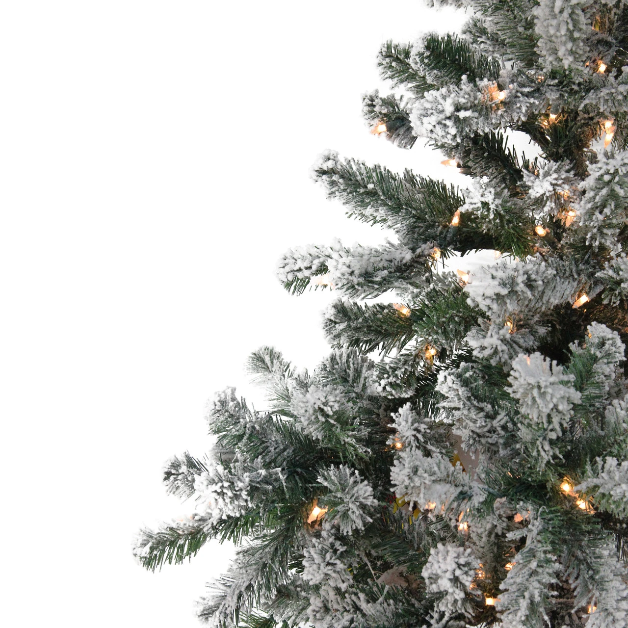 7.5' Pre-Lit Full Flocked Natural Emerald Artificial Christmas Tree - Warm Clear Lights 3 7.5' Pre-Lit Full Flocked Natural Emerald Artificial Christmas Tree - Warm Clear Lights - Image 3