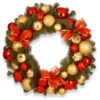 Red And Gold Ornament Artificial Christmas Wreath - 30-Inch, Unlit