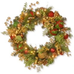30" Pre-Lit Decorated Artificial Christmas Wreath - LED Lights/BO
