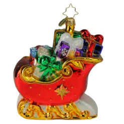Christopher Radko Sleigh Full Of Delights Glass Christmas Ornament 1019907