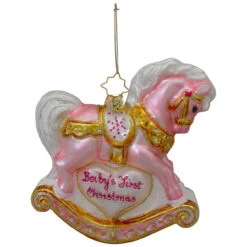 Christopher Radko Baby's First Christmas Pink Filly Glass Ornament 1020688 -Best Christmas Store radko 1020688 2 67313.1684420308
