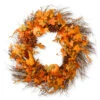 Maple Leaf And Pumpkins Artificial Autumn Wreath - 28-Inch, Unlit