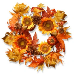 Sunflower Artificial Wreath - 22-Inch, Unlit