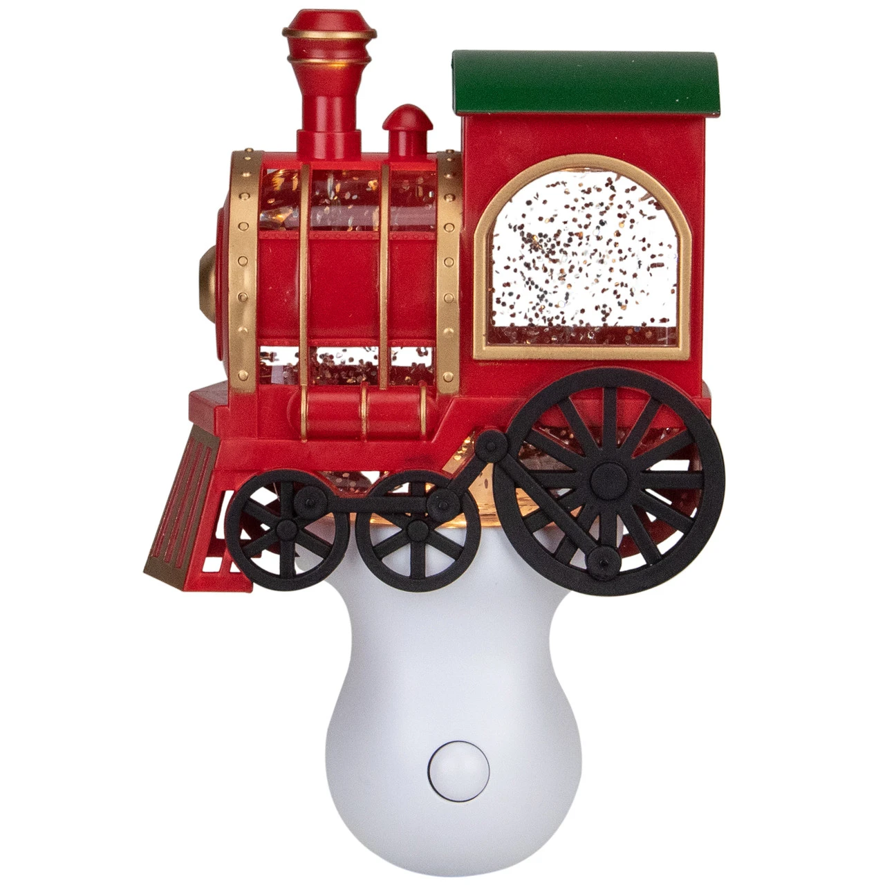 6.5" Red, Green And Gold Glitter Bubble Lamp Christmas Train Night Light 1 6.5" Red, Green And Gold Glitter Bubble Lamp Christmas Train Night Light