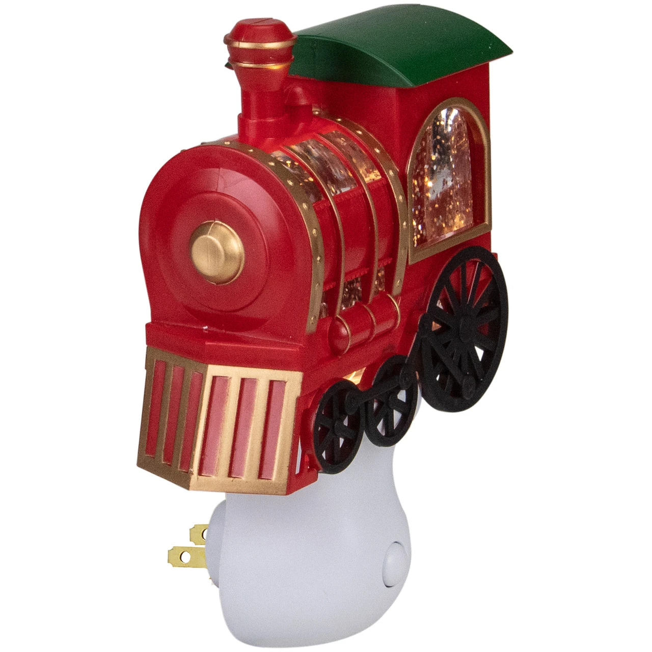 6.5" Red, Green And Gold Glitter Bubble Lamp Christmas Train Night Light 3 6.5" Red, Green And Gold Glitter Bubble Lamp Christmas Train Night Light - Image 3