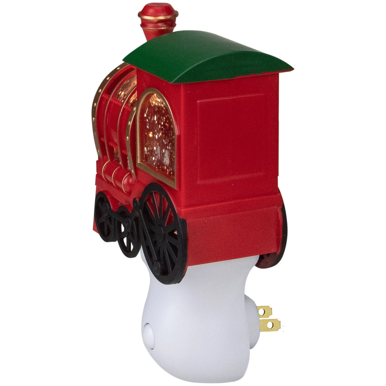 6.5" Red, Green And Gold Glitter Bubble Lamp Christmas Train Night Light 5 6.5" Red, Green And Gold Glitter Bubble Lamp Christmas Train Night Light - Image 5