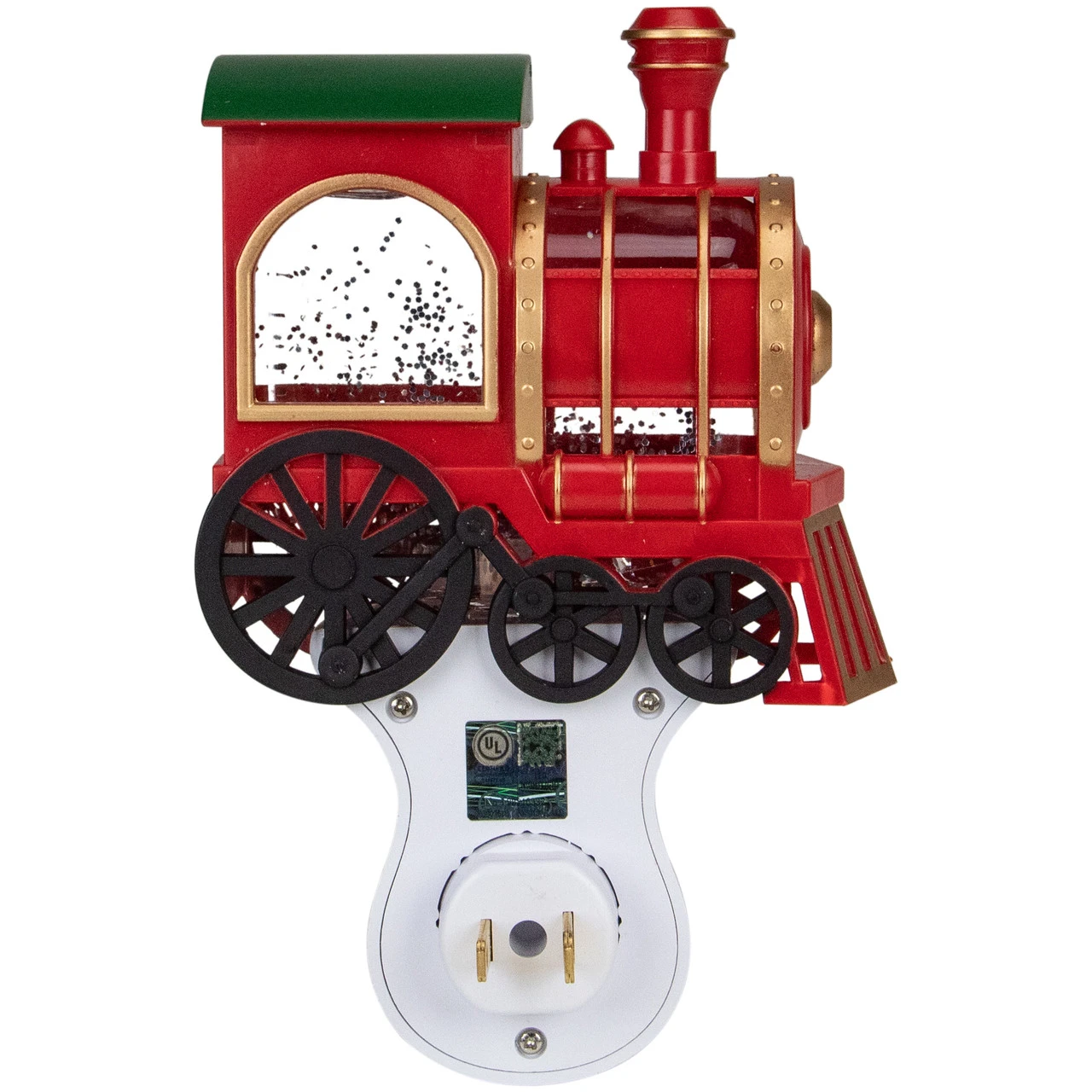 6.5" Red, Green And Gold Glitter Bubble Lamp Christmas Train Night Light 4 6.5" Red, Green And Gold Glitter Bubble Lamp Christmas Train Night Light - Image 4