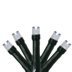 200 Cool White USB LED Wide Angle Christmas Lights - 50 Ft Green Wire