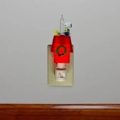 7.25" White Peanuts Snoopy And Woodstock Doghouse Christmas Bubble Night Light -Best Christmas Store roman 166734 4 70289.1667662805