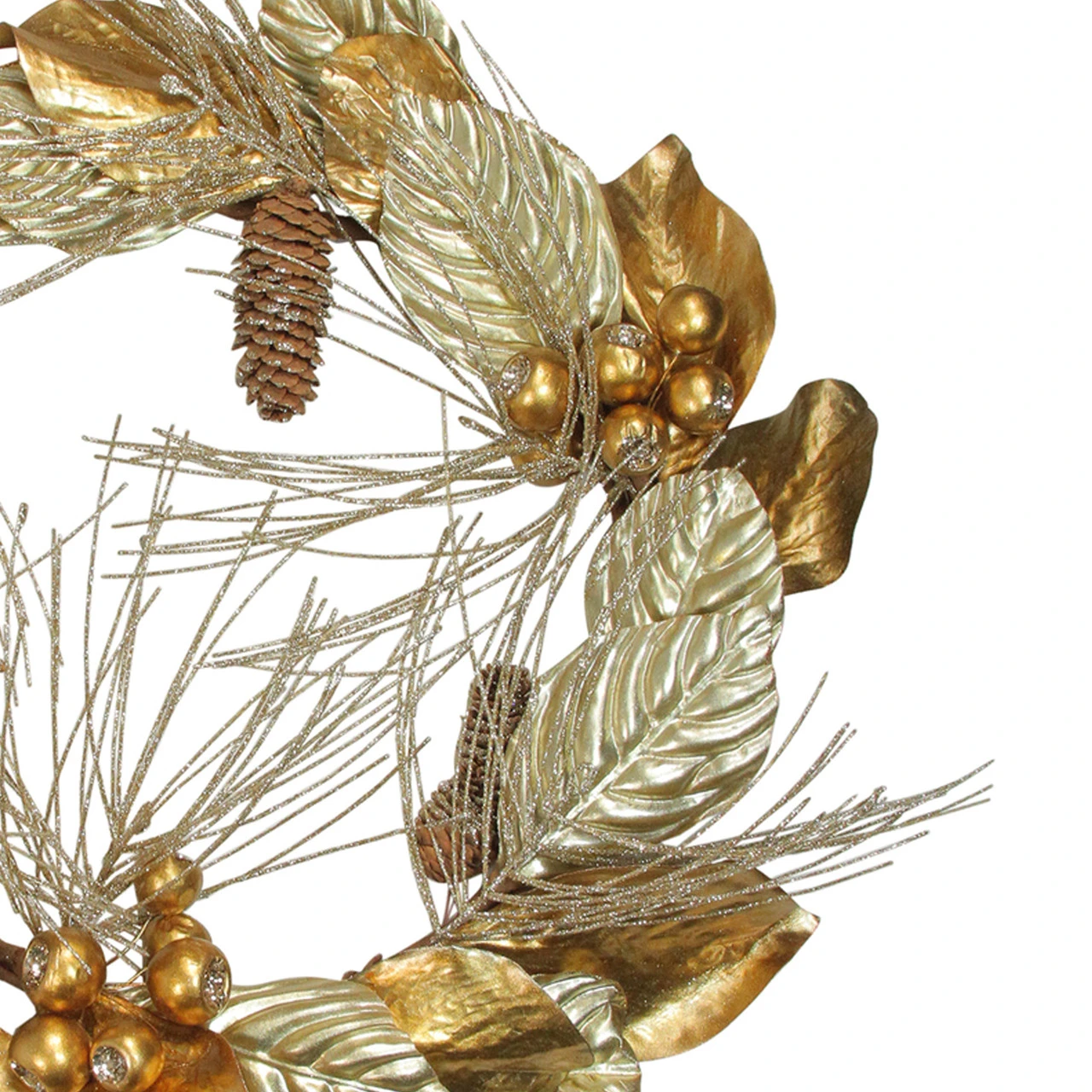 Golden Treasures Glittered Berries And Pine Cone Artificial Christmas Wreath - 24-Inch, Unlit 3 Golden Treasures Glittered Berries And Pine Cone Artificial Christmas Wreath - 24-Inch, Unlit - Image 3