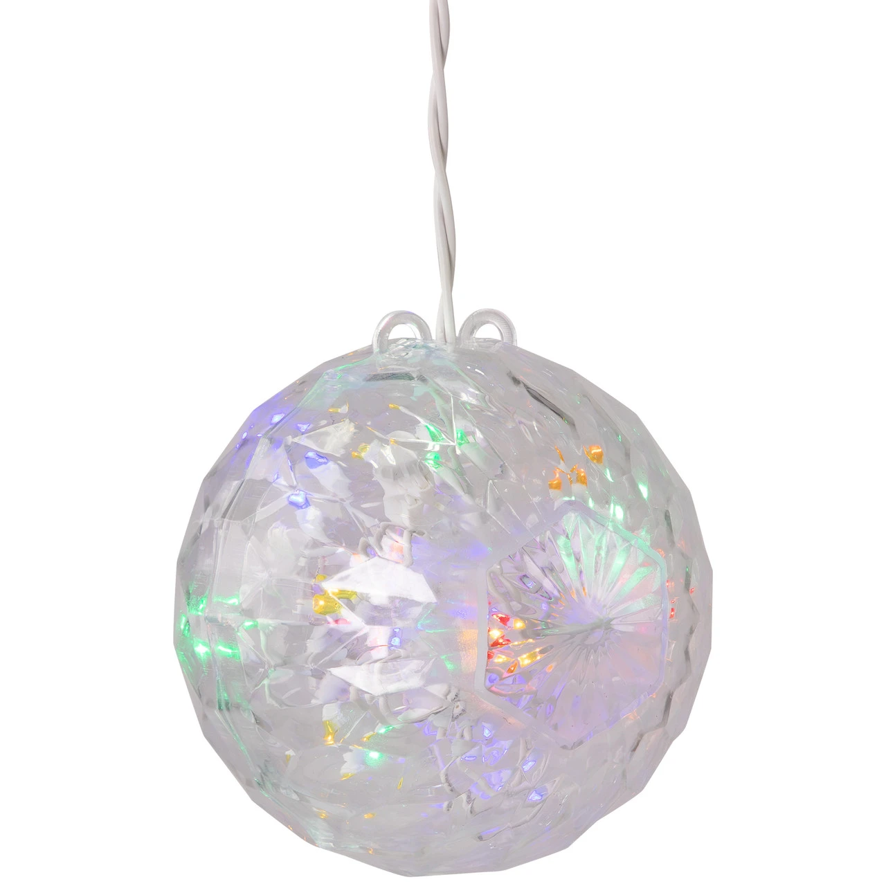 6" LED Lighted Multi-Color Hanging Crystal Sphere Outdoor Christmas Decoration 4 6" LED Lighted Multi-Color Hanging Crystal Sphere Outdoor Christmas Decoration - Image 4