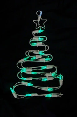 12.5" LED Lighted White Battery Operated Christmas Tree Window Silhouette Decoration