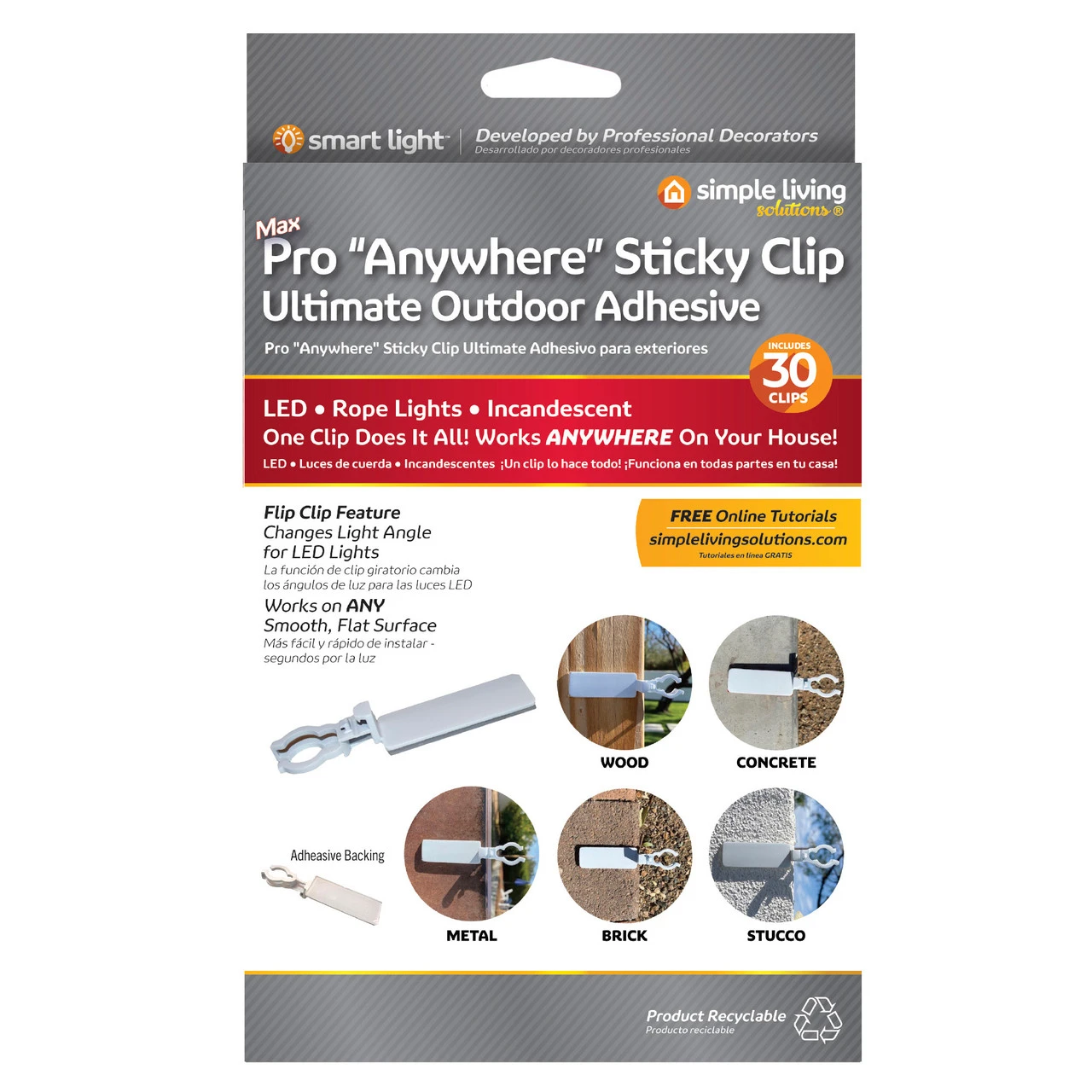 25ct Anywhere Outdoor Sticky Adhesive Clips 2 25ct Anywhere Outdoor Sticky Adhesive Clips - Image 2