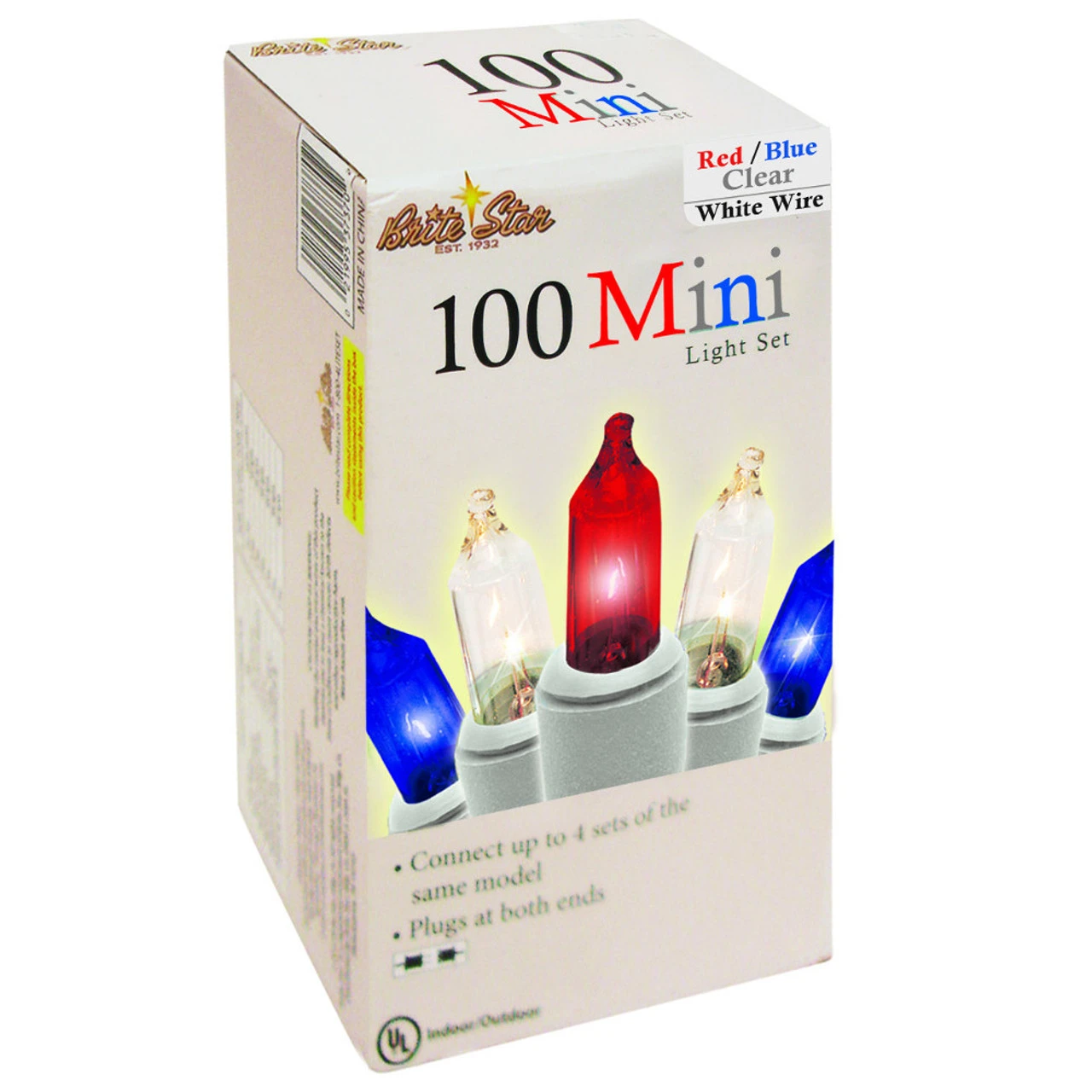 Set Of 100 Patriotic Red, White And Blue Mini Incandescent Christmas Lights 21.25 Ft White Wire 1 Set Of 100 Patriotic Red, White And Blue Mini Incandescent Christmas Lights 21.25 Ft White Wire