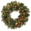 Pre-Lit Decorated Crestwood Spruce Artificial Christmas Wreath - 20-Inch, Clear Lights
