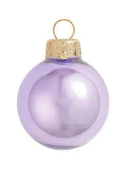 40ct Purple Pearl Glass Christmas Ball Ornaments 1.5" (38mm)