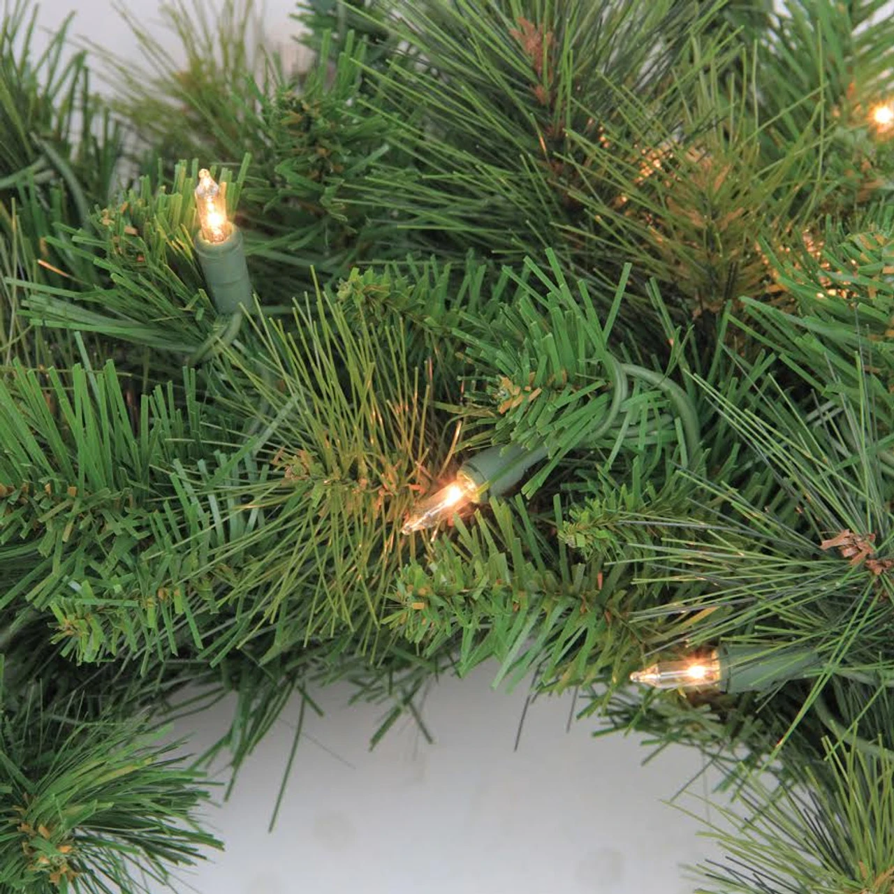 Mixed Canyon Pine Artificial Christmas Wreath - 24-Inch, Clear Lights 2 Mixed Canyon Pine Artificial Christmas Wreath - 24-Inch, Clear Lights - Image 2