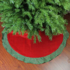 46.5" Red And Green Glittered Chevron Border Christmas Tree Skirt -Best Christmas Store stnickschoice 2484811 1lo green 2 10753.1667528340