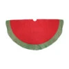 46.5" Red And Green Glittered Chevron Border Christmas Tree Skirt