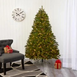 6' Pre-Lit Cambridge Flat Back Artificial Christmas Wall Tree, Warm White LED Lights -Best Christmas Store t1438 7 17452.1667528960