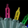 100-Count Multi-Color Mini Christmas Light Set, 16.5ft Green Wire