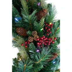 9' X 12" Pre-Lit Woodland Berry Artificial Christmas Garland, LED Lights