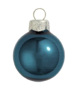 2ct Marine Blue Glass Shiny Christmas Ball Ornaments 6" (150mm)