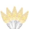 70ct Warm White Faceted LED C6 Christmas Lights, 23ft White Wire