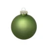 8ct Olive Green Glass Matte Christmas Ball Ornaments 3.25" (80mm)