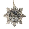 6" Brown And Gray Pre-Lit Snowflake With Bird Christmas Ornament
