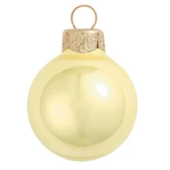 8ct Yellow And Gold Shiny Glass Christmas Ball Ornaments 3.25" (80mm)