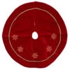 24" Crimson Red And White Snowflakes Christmas Tree Skirt