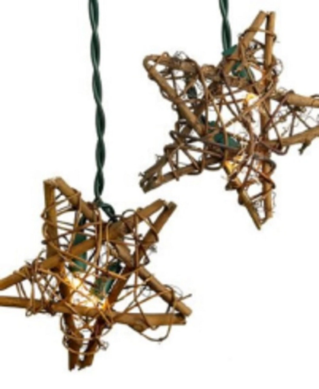 Set Of 5 Country Rustic Rattan Star Novelty Christmas Lights - Clear Lights 2 Set Of 5 Country Rustic Rattan Star Novelty Christmas Lights - Clear Lights - Image 2