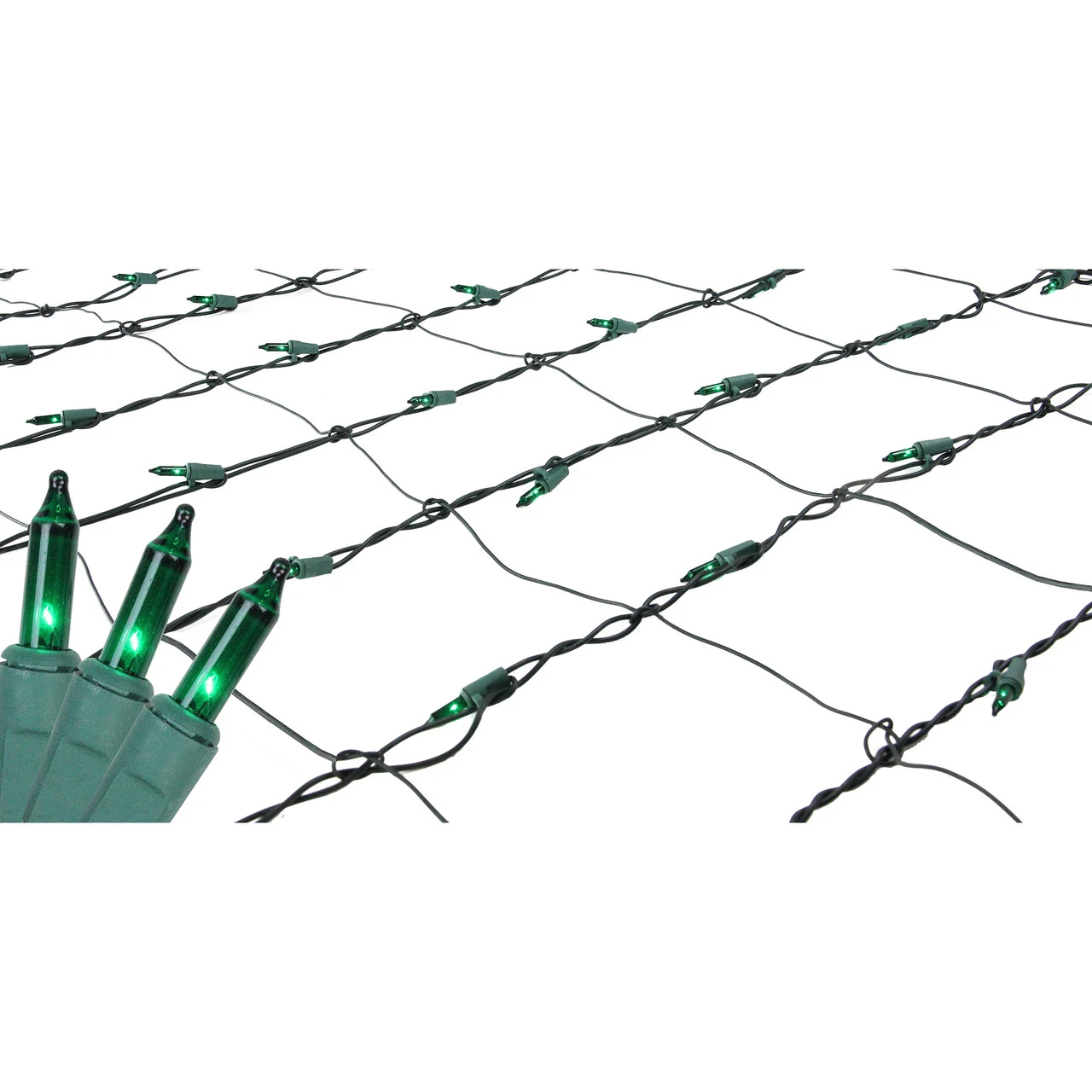 150-Count Green Mini Incandescent Net Style Christmas Lights - 6ft Green Wire 2 150-Count Green Mini Incandescent Net Style Christmas Lights - 6ft Green Wire - Image 2