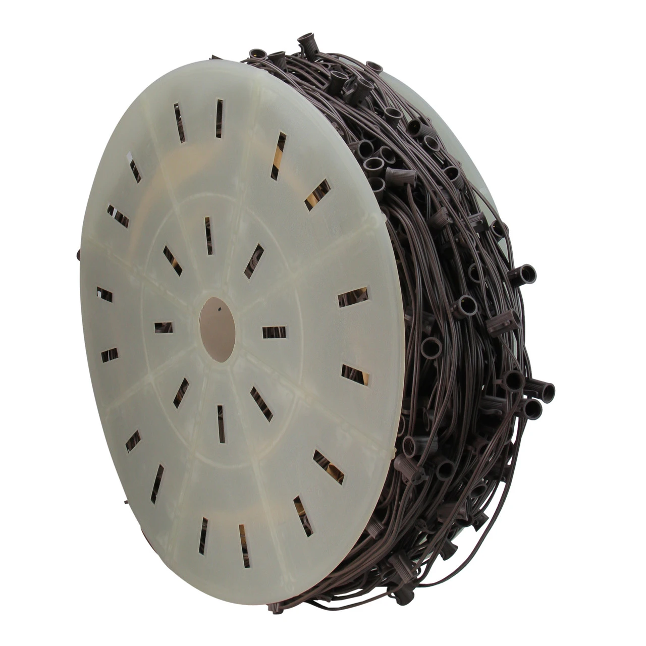 1000' Commercial C9 Socket Sets Spool - 12" Spacing Brown Wire 1 1000' Commercial C9 Socket Sets Spool - 12" Spacing Brown Wire