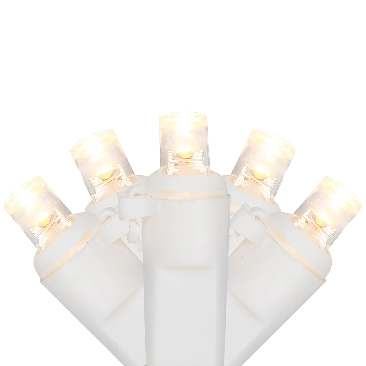 50ct Warm White LED Wide Angle Christmas Lights, 16.25ft White Wire 1 50ct Warm White LED Wide Angle Christmas Lights, 16.25ft White Wire