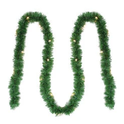 12' Pre-Lit Green Pine Artificial Christmas Garland - Clear Lights